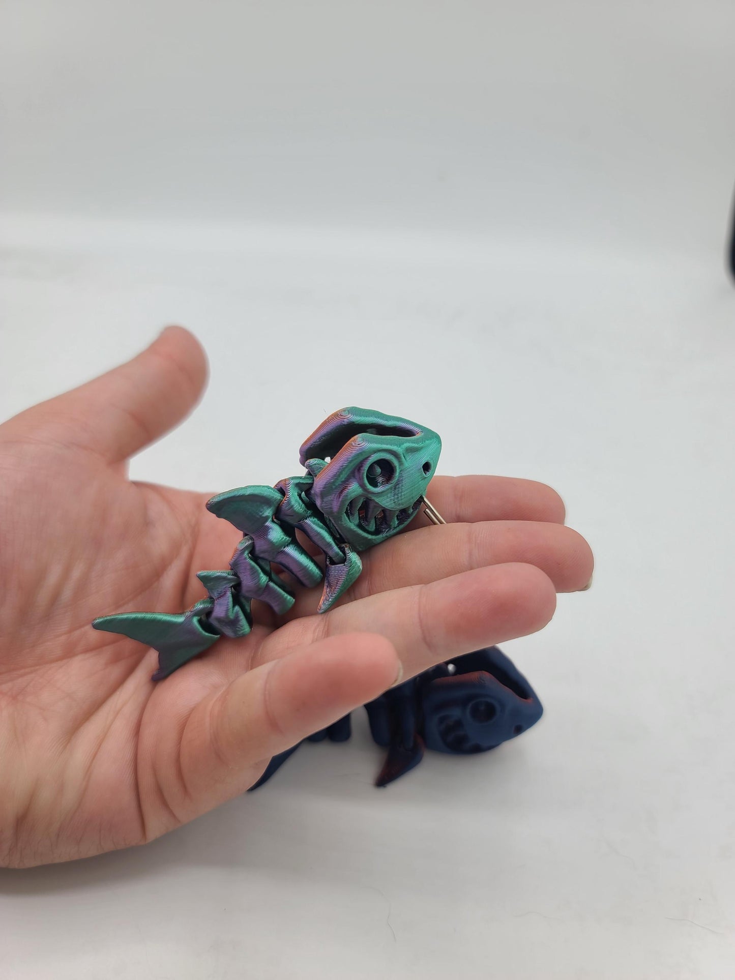 Mini Skeleton Shark Flexi Keychain (or regular flexi)3D Print