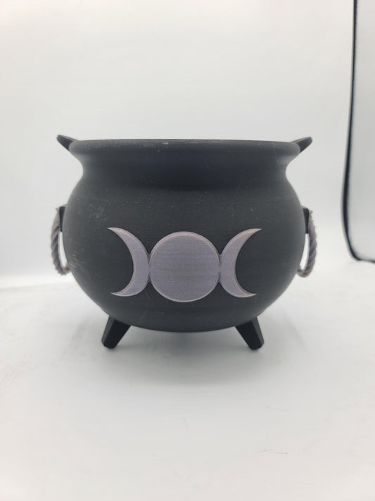 Witches Brew Moon Cauldron Decor or Functional Trick-Or-Treat Bucket 3D Print