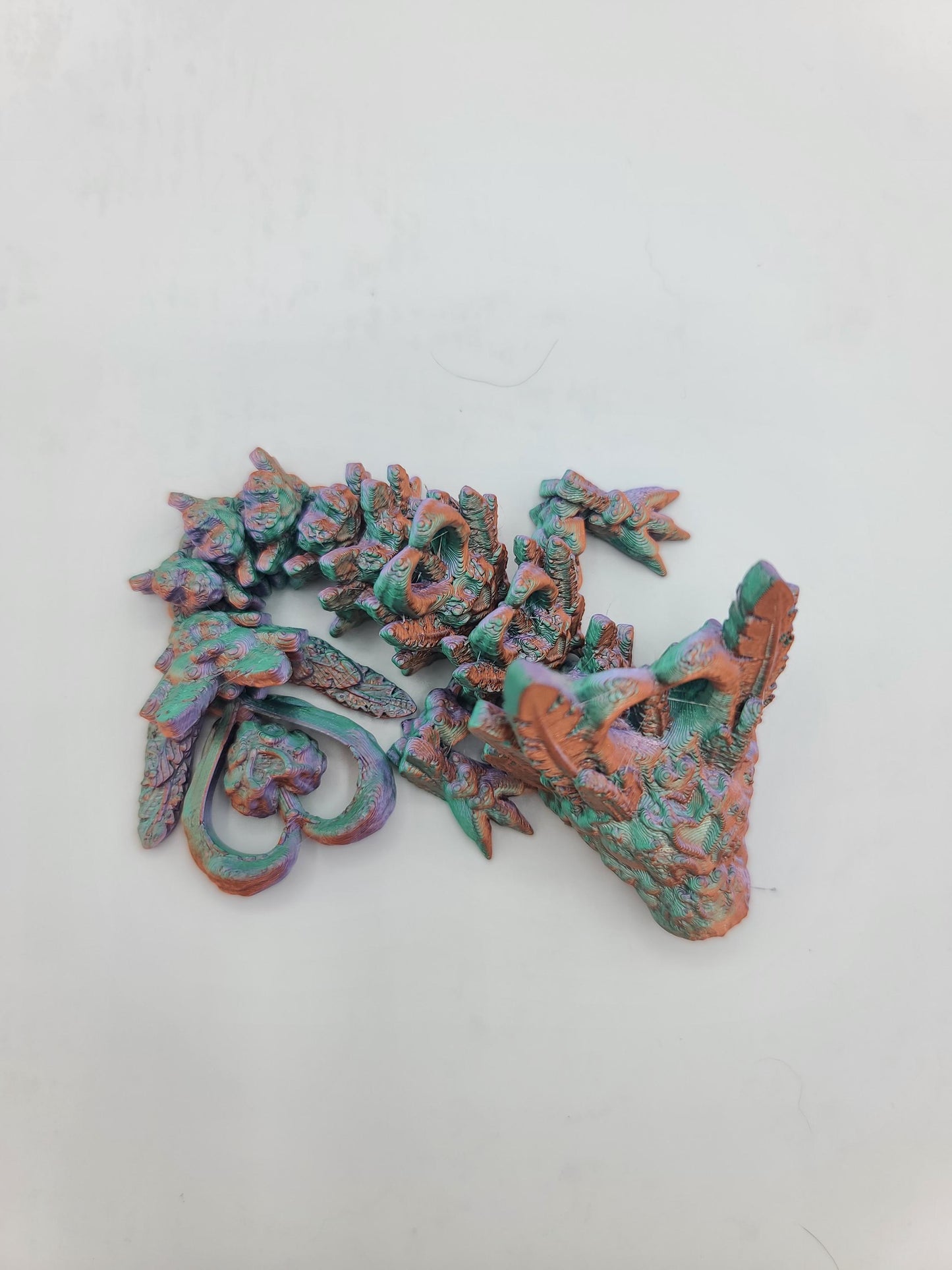 Light Dragon Tadling with Heart Spinner on Tail (optional Keychain) 3D Print