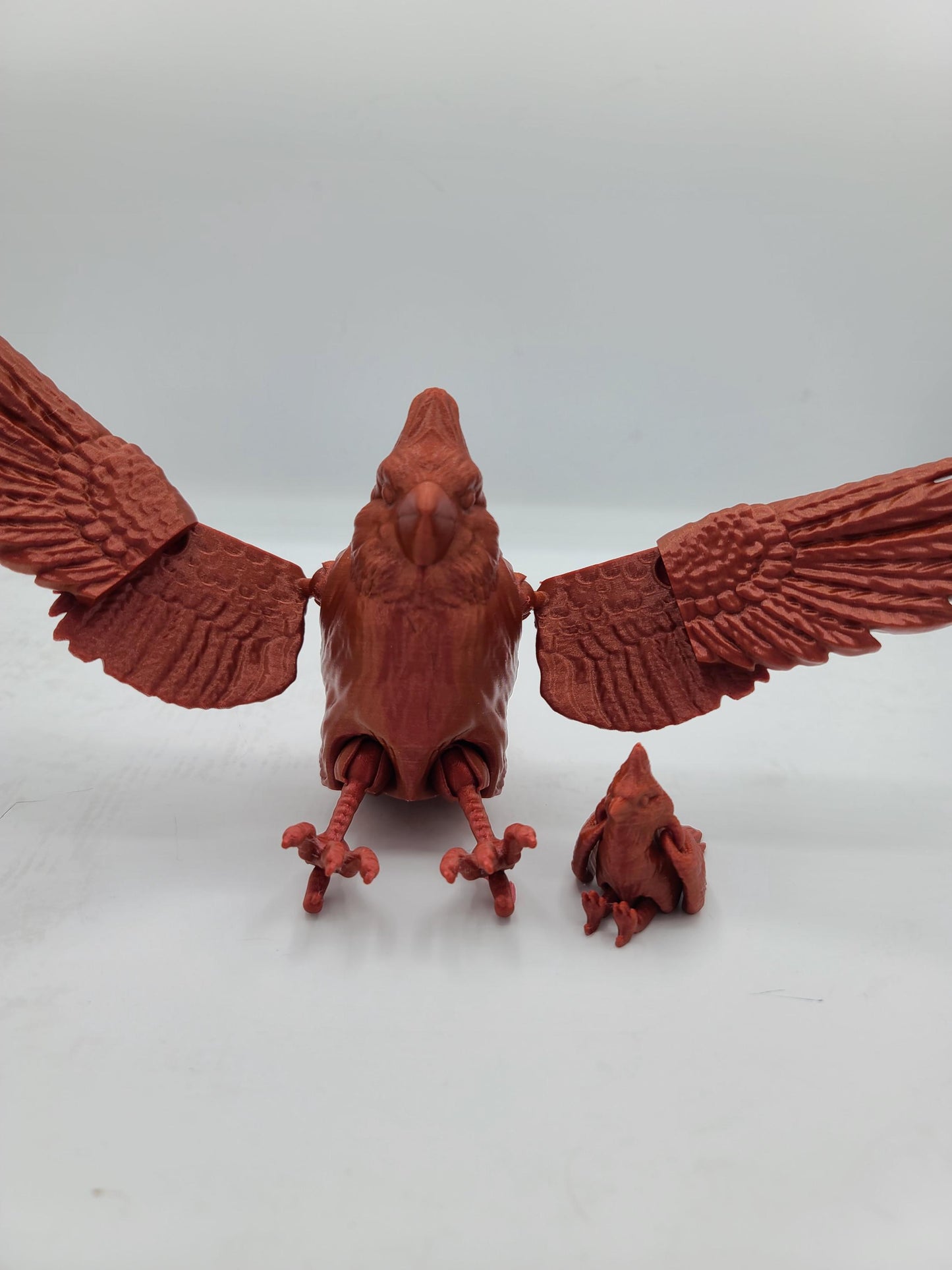 Cardinal Flexi Unique Posable Wings Articulated Full Size or Baby | 3D Print
