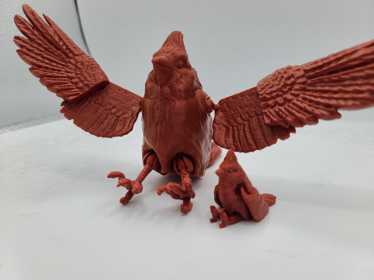 Cardinal Flexi Unique Posable Wings Articulated Full Size or Baby | 3D Print