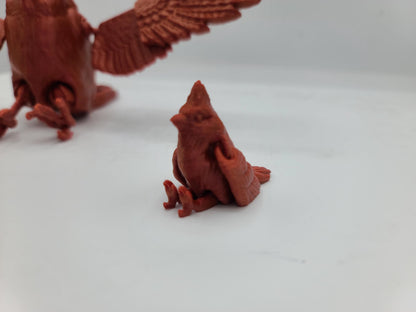 Cardinal Flexi Unique Posable Wings Articulated Full Size or Baby | 3D Print