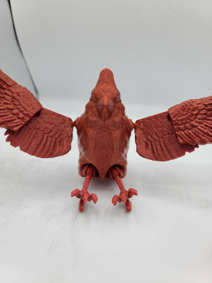 Cardinal Flexi Unique Posable Wings Articulated Full Size or Baby | 3D Print