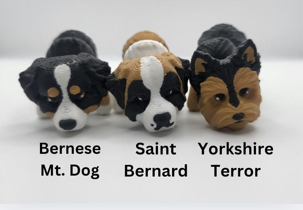 Flexi Dog or Cat with Optional House Doghouse | Over 80 Breeds Available and Custom Color Customization | 3D Print