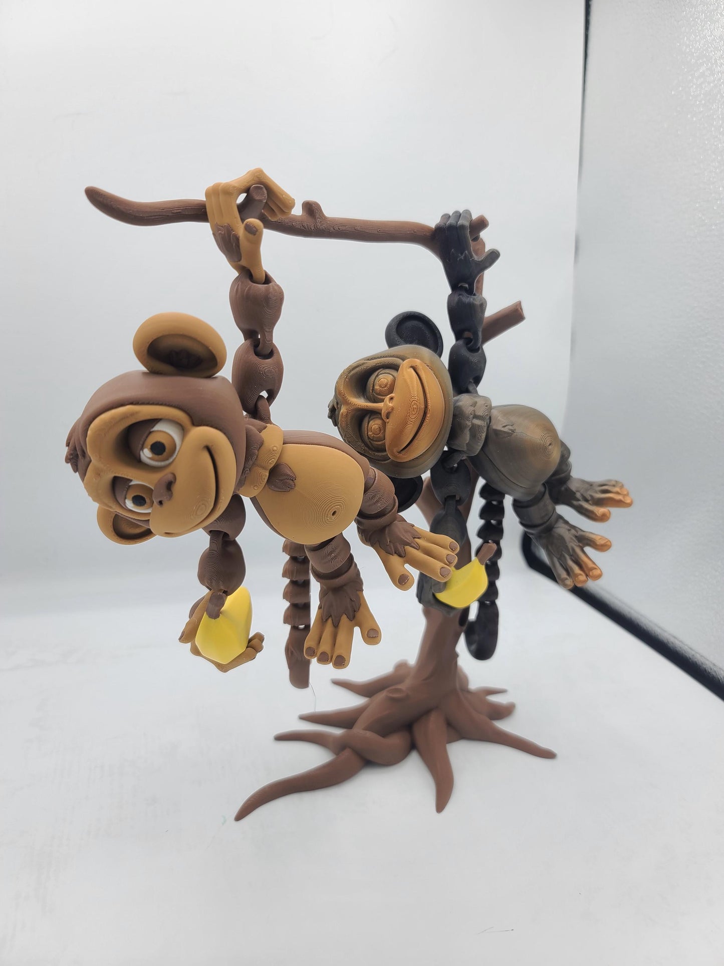Flexi Silly Articulated Monkey with Optional Banana and Tree 3D Print