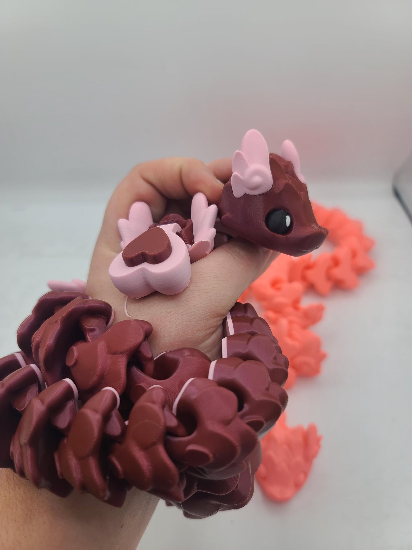 Valentine Cupid Heart Snake Articulated 3D Print