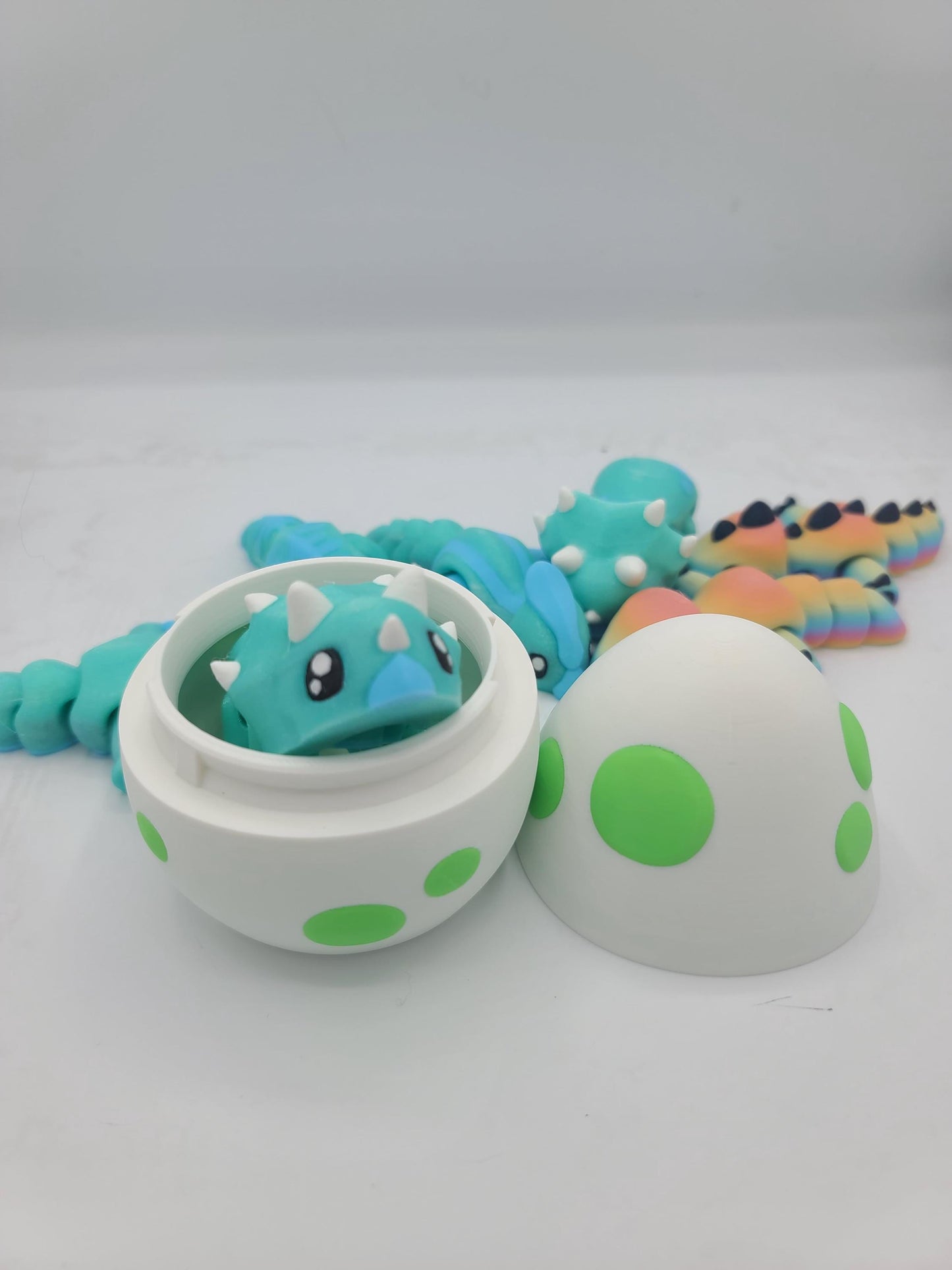 Dinosaur Flexi Toys with Egg Option Parasaurolophus, T-Rex or Triceratops All Color Customizable | 3D Prints