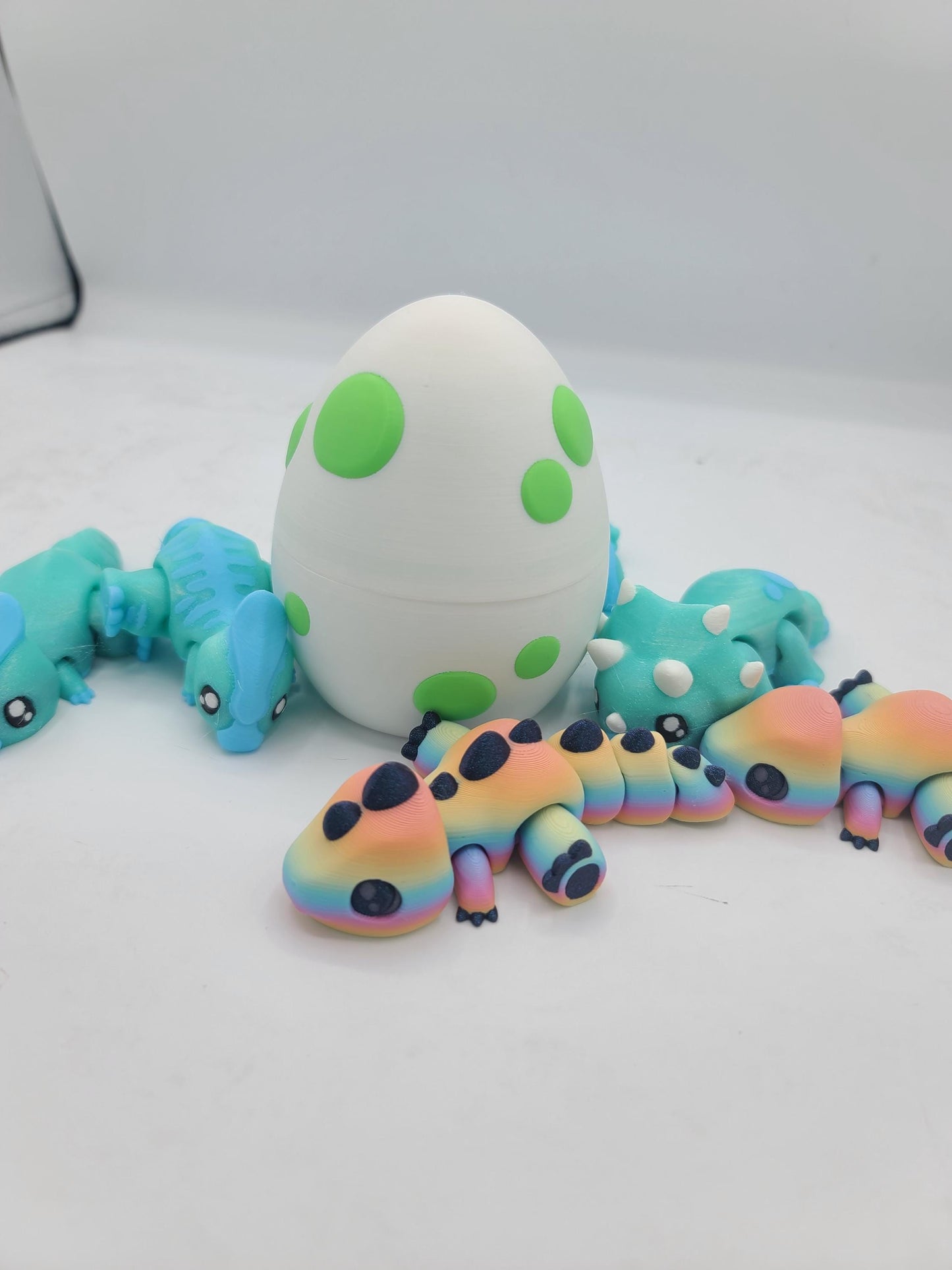 Dinosaur Flexi Toys with Egg Option Parasaurolophus, T-Rex or Triceratops All Color Customizable | 3D Prints