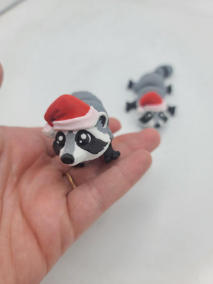 Mini Santa Hat Raccoon Flexi 3D Print