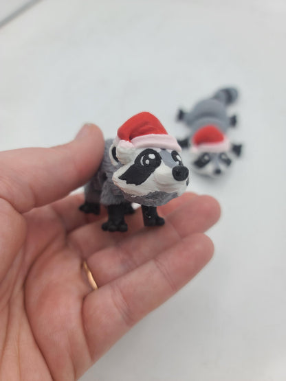 Mini Santa Hat Raccoon Flexi 3D Print
