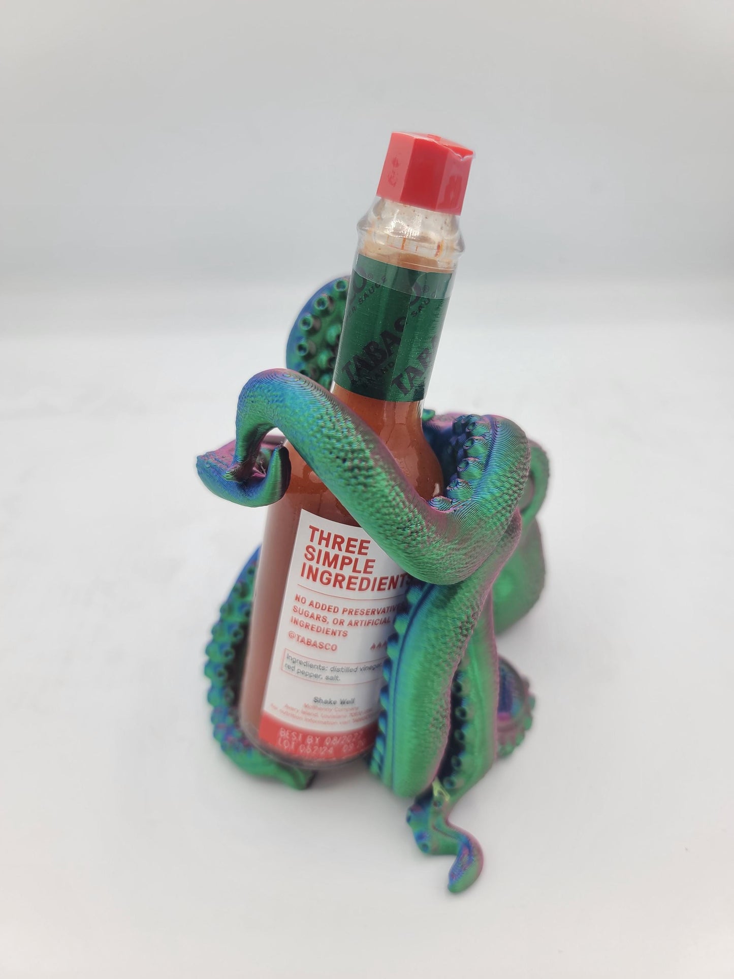 Octopus "Bordeaux" Wine Bottle Display or Mini Tabasco Display Holder (3D Print)