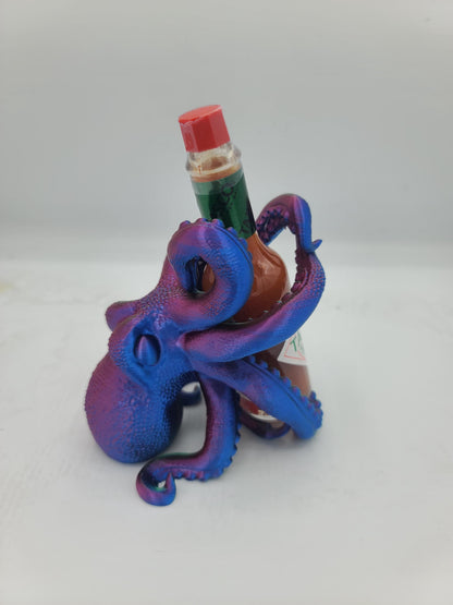Octopus "Bordeaux" Wine Bottle Display or Mini Tabasco Display Holder (3D Print)