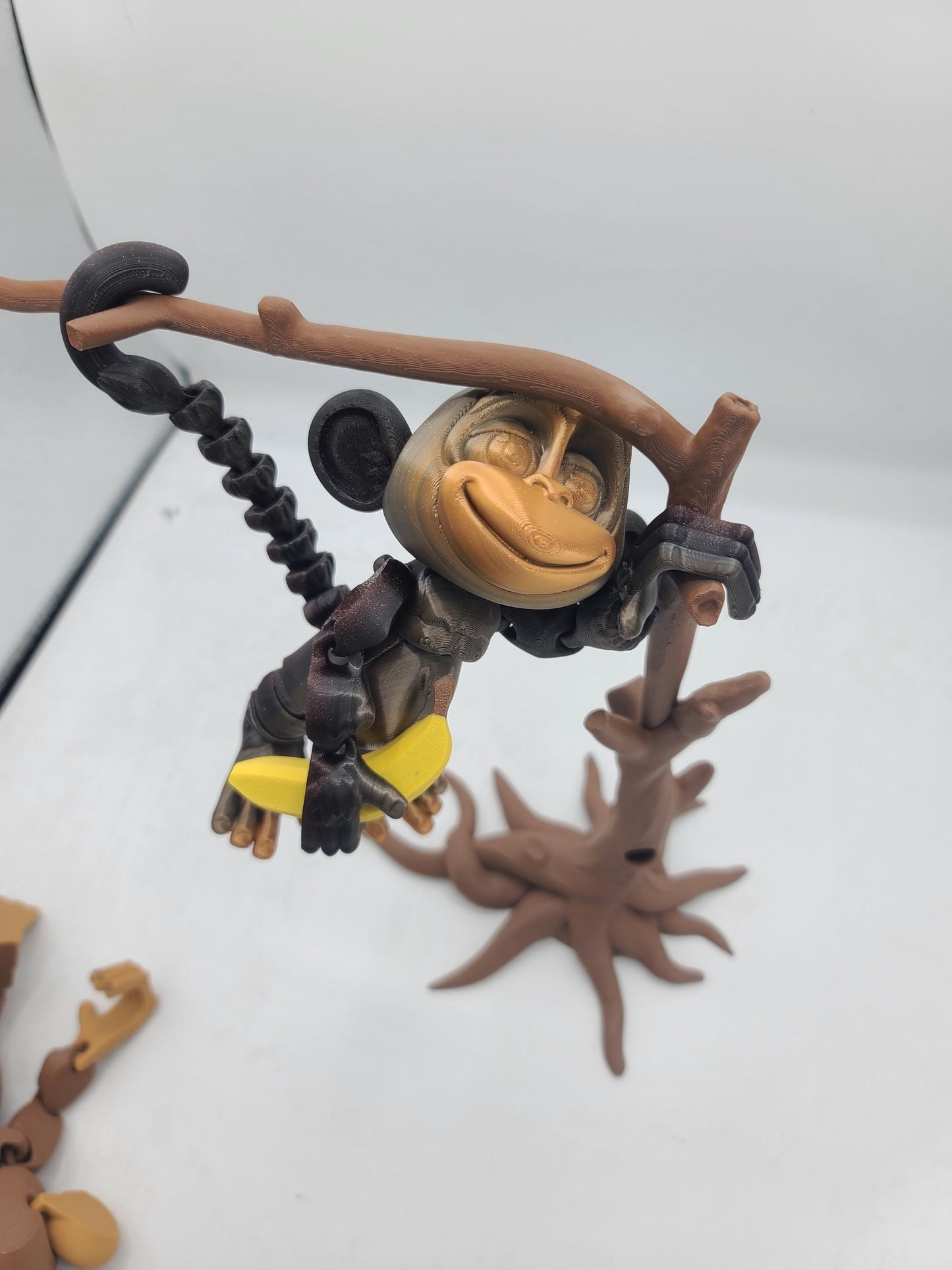 Flexi Silly Articulated Monkey with Optional Banana and Tree 3D Print