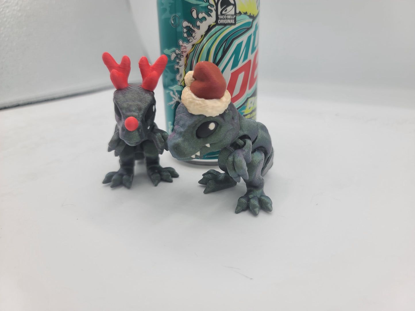 Mini T-Rex Christmas Themed Dinosaurs Rudolph or Santa Style | 3D Print