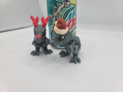 Mini T-Rex Christmas Themed Dinosaurs Rudolph or Santa Style | 3D Print