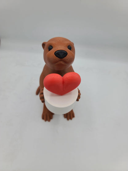 Adorable Otter Love Heart LED Tealight Display | 3D Print