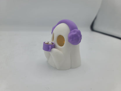 Cute Kawaii Winter Ghosty Holiday Display 3D Print (LED Tealight Included)