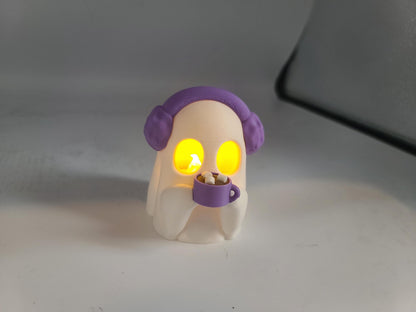 Cute Kawaii Winter Ghosty Holiday Display 3D Print (LED Tealight Included)