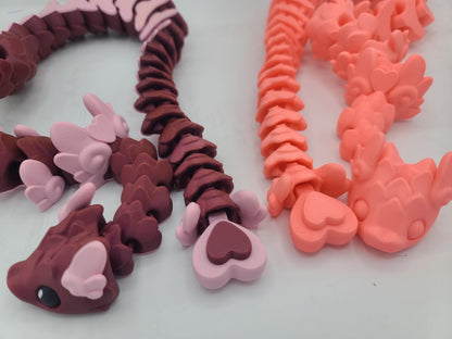 Valentine Cupid Heart Snake Articulated 3D Print