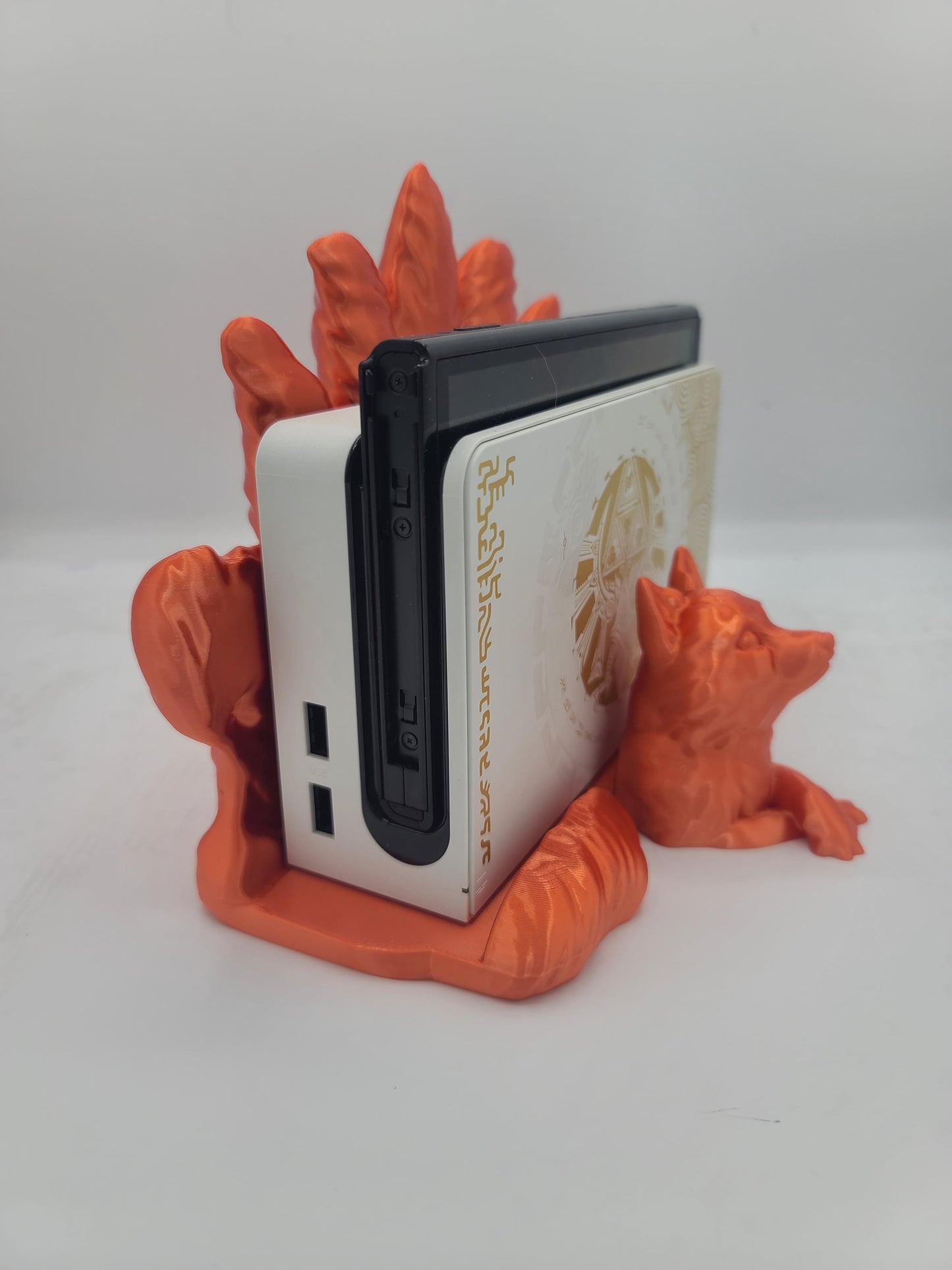 Kitsune Large Tail Nintendo Switch Classic and OLED Dock Stand | 3D Print