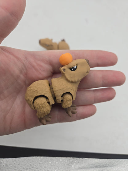 Mini Cute Capybara | Articulated 3D Printed Toy | Keychain Option
