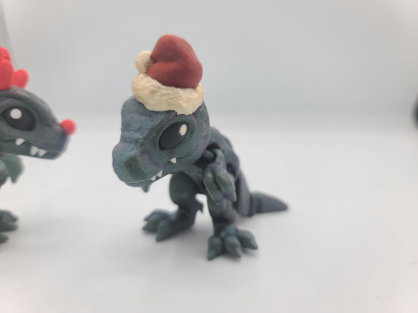 Mini T-Rex Christmas Themed Dinosaurs Rudolph or Santa Style | 3D Print