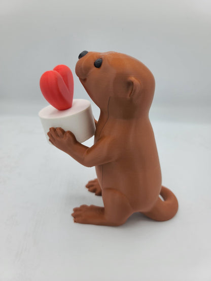 Adorable Otter Love Heart LED Tealight Display | 3D Print