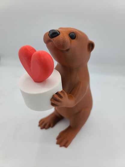 Adorable Otter Love Heart LED Tealight Display | 3D Print