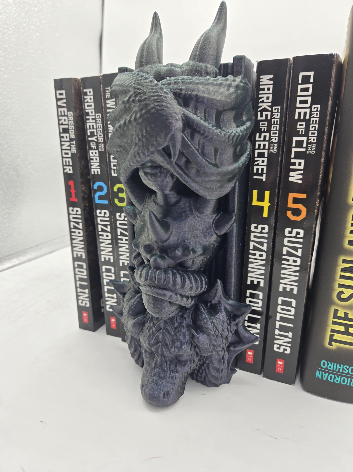 See No Evil Dragon Book Nook with Slide Storage Compartment | Fantasy Book Display 3D Print