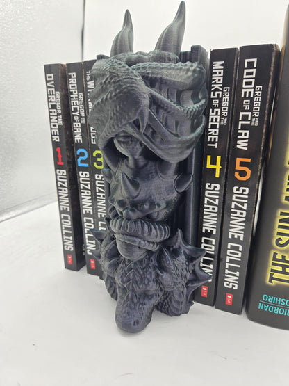 See No Evil Dragon Book Nook with Slide Storage Compartment | Fantasy Book Display 3D Print