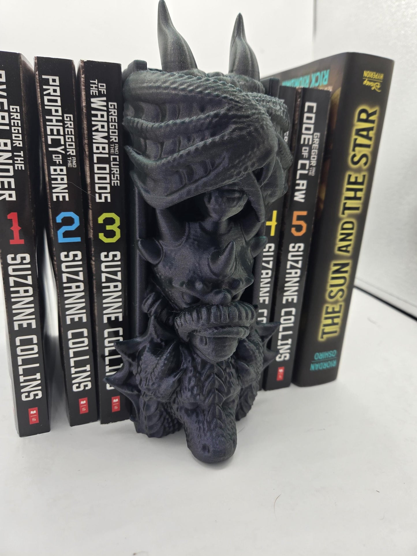 See No Evil Dragon Book Nook with Slide Storage Compartment | Fantasy Book Display 3D Print