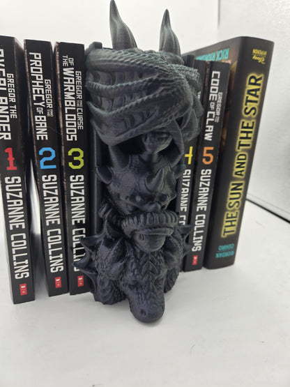 See No Evil Dragon Book Nook with Slide Storage Compartment | Fantasy Book Display 3D Print