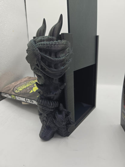 See No Evil Dragon Book Nook with Slide Storage Compartment | Fantasy Book Display 3D Print