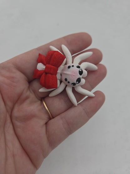 Tiny Cute Articulated Christmas Ribbon Spiders 3D Print