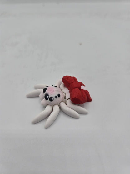 Tiny Cute Articulated Christmas Ribbon Spiders 3D Print