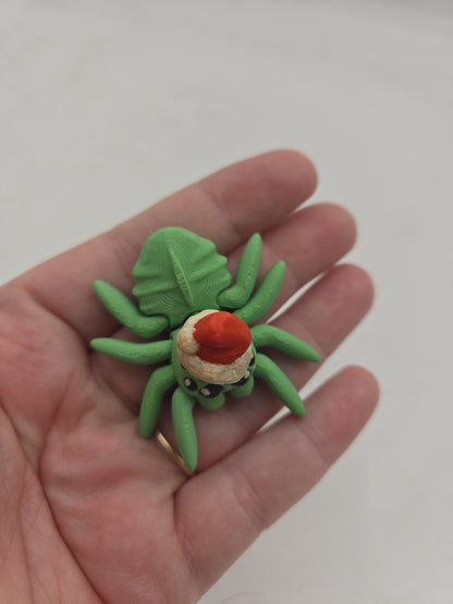 Tiny Cute Articulated Christmas Santa Hat Spiders 3D Print