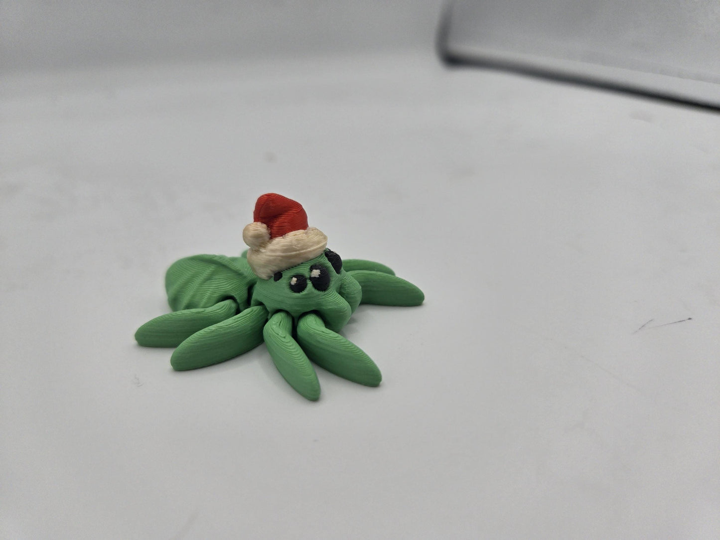 Tiny Cute Articulated Christmas Santa Hat Spiders 3D Print