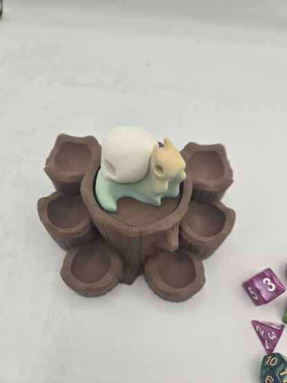 Snail Wood Log Dice Holder Display for Tabletop Gaming 3D Print