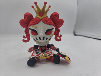 Queen of Hearts Spooky Articulated Doll - 3D Printed Collectible