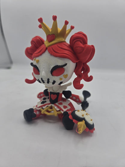 Queen of Hearts Spooky Articulated Doll - 3D Printed Collectible
