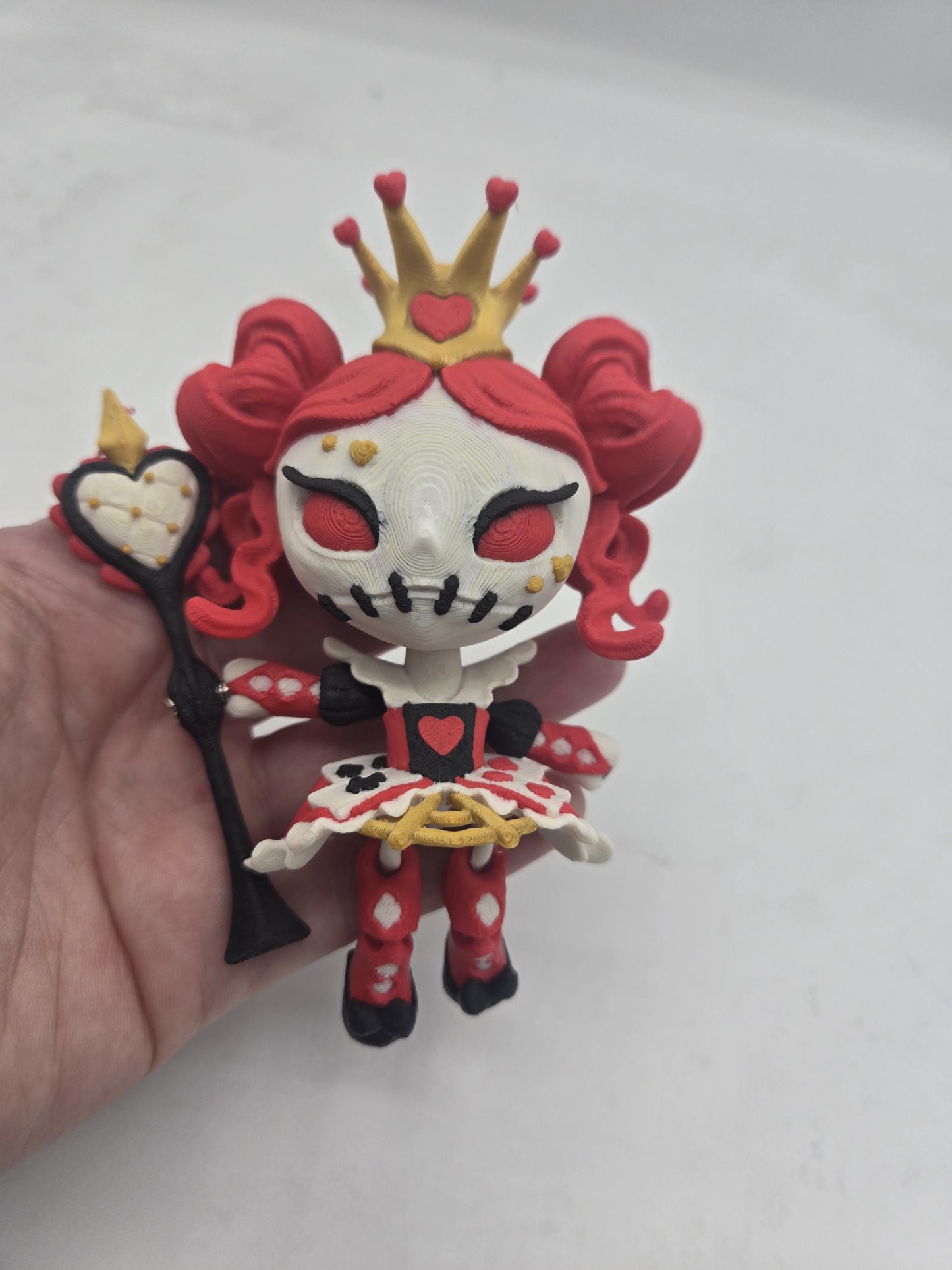 Queen of Hearts Spooky Articulated Doll - 3D Printed Collectible