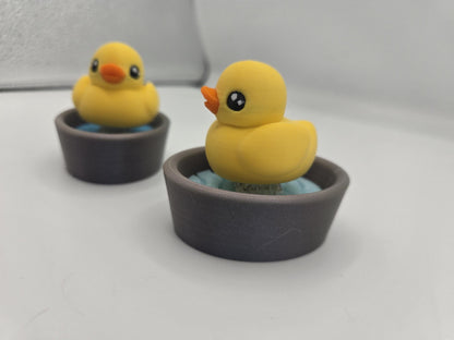 Adorable "Rubber Ducky" in a Bathtub Mechanical Clicker Fidget – 3D Printed Fun!