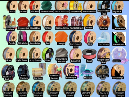 Filament color chart for the kawaii phone clicker — shown in multiple filament color options for custom color requests