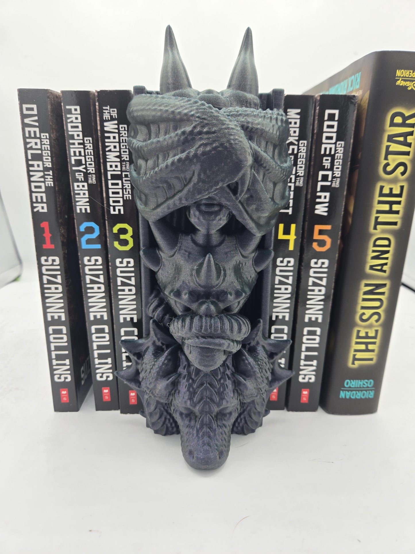 See No Evil Dragon Book Nook with Slide Storage Compartment | Fantasy Book Display 3D Print