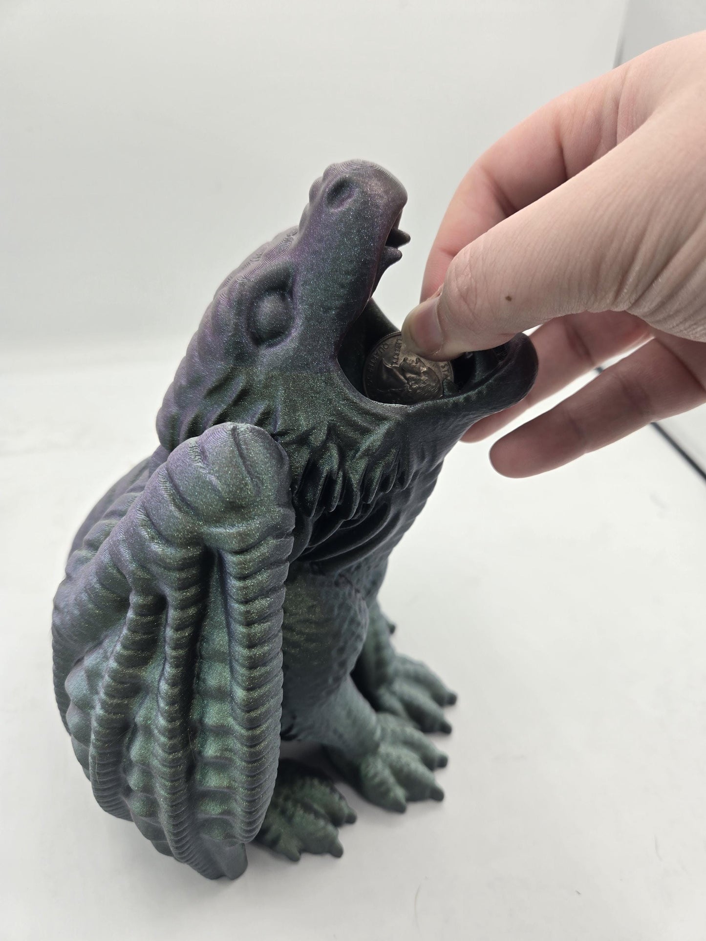 Seated Dragon Coin Bank | 3D Printed Fantasy Treasure Keeper