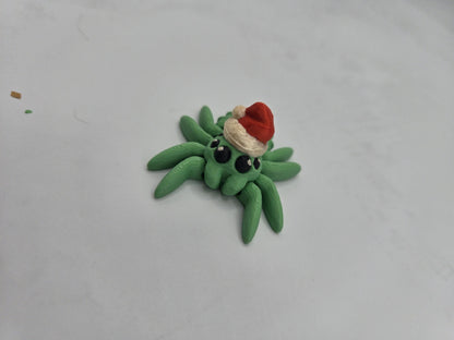 Tiny Cute Articulated Christmas Santa Hat Spiders 3D Print