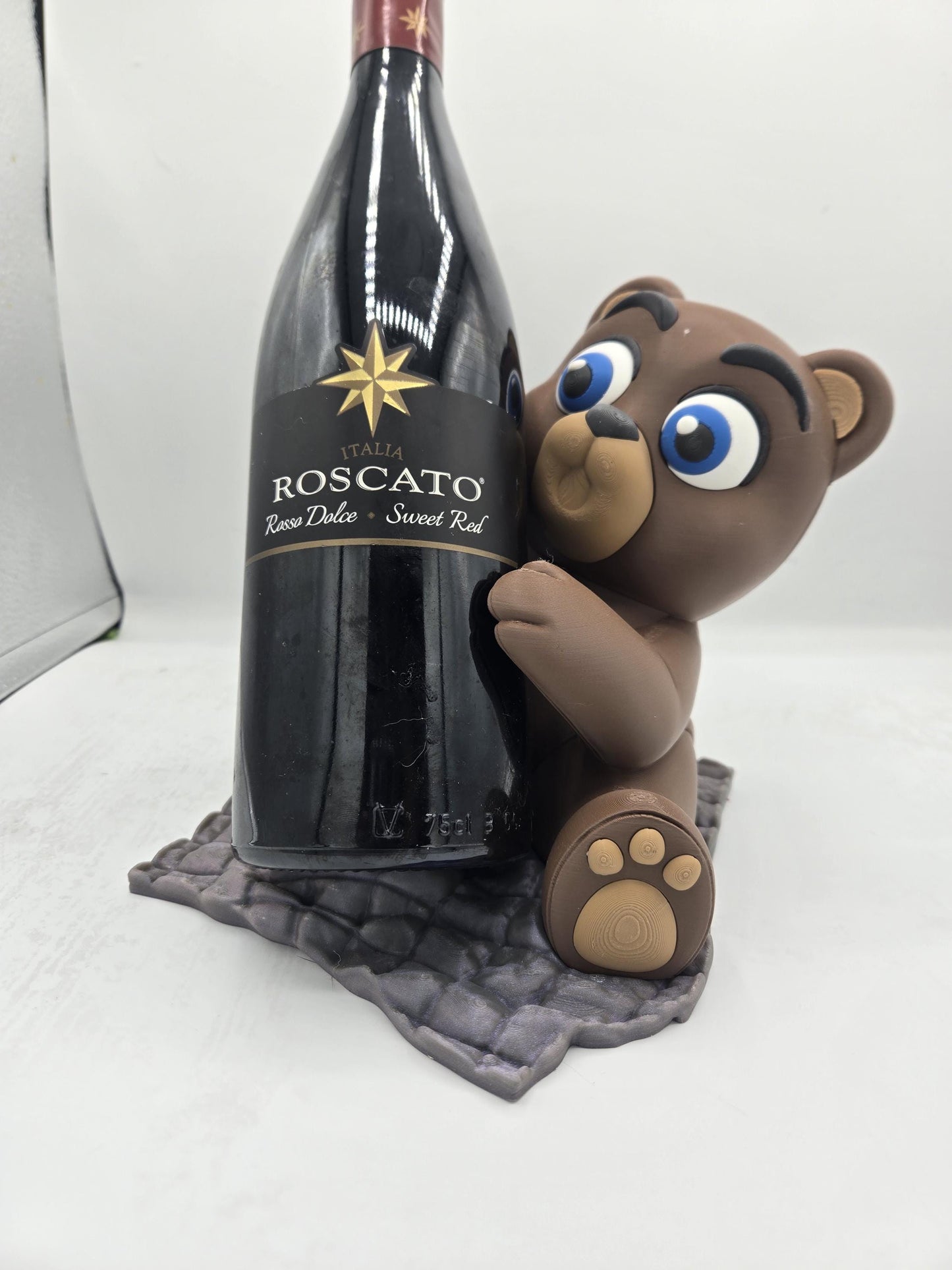 Teddy Bear Wine Bottle Holder – 3D Printed
