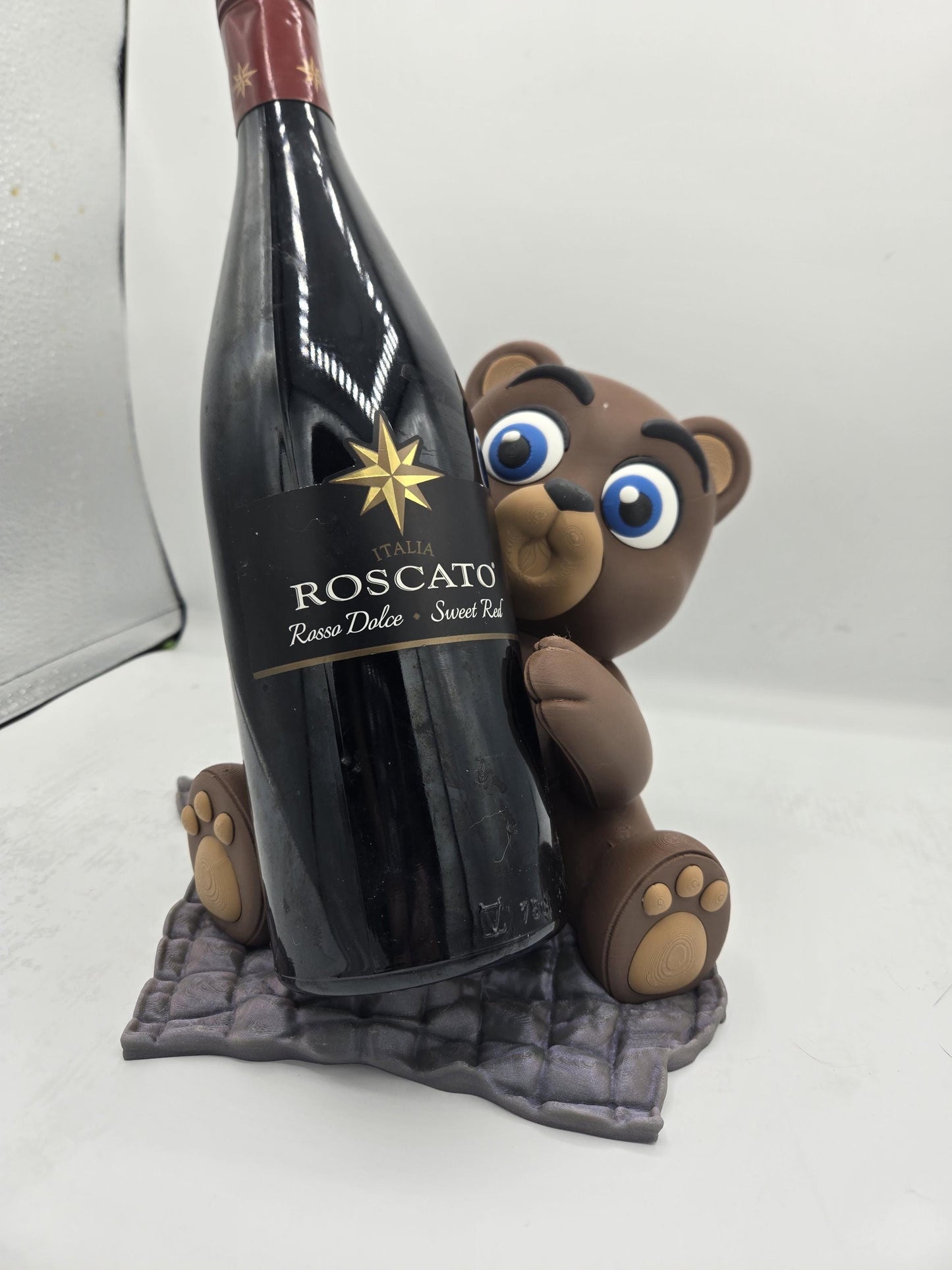 Teddy Bear Wine Bottle Holder – 3D Printed