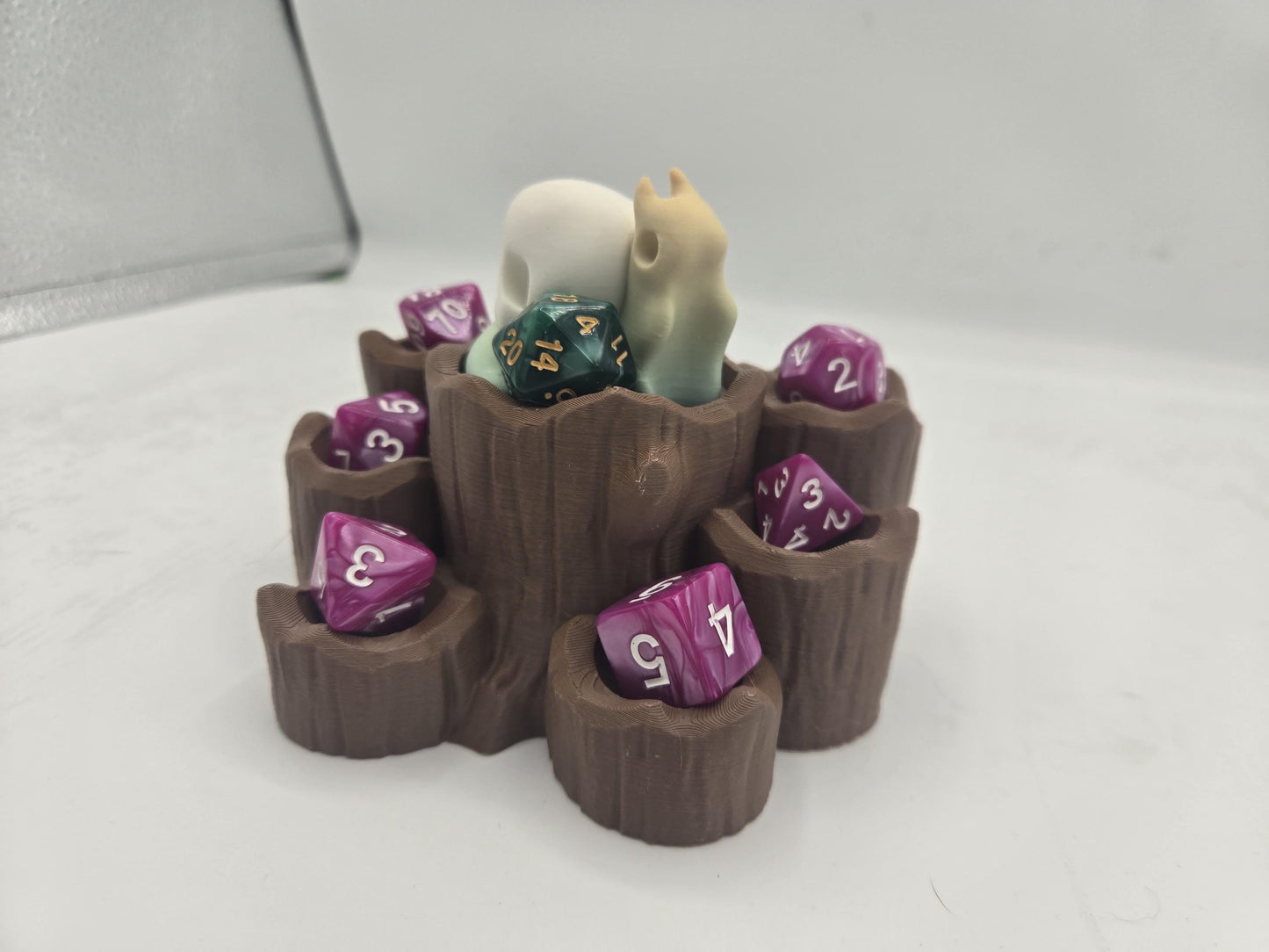 Snail Wood Log Dice Holder Display for Tabletop Gaming 3D Print