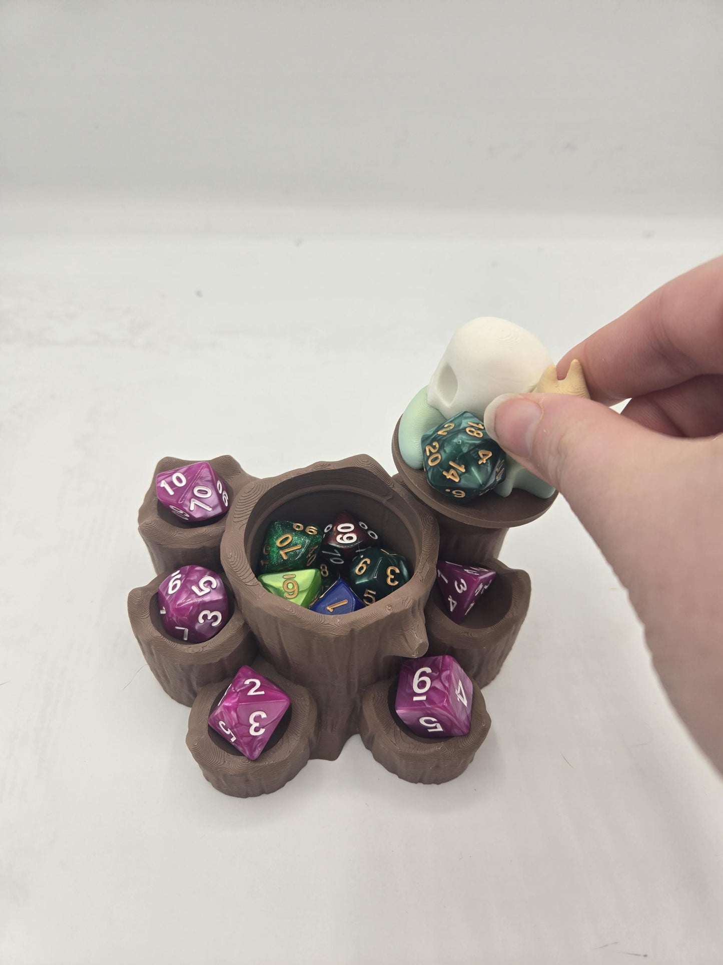 Snail Wood Log Dice Holder Display for Tabletop Gaming 3D Print